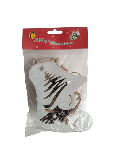 Yılbaşı Kapı Süsü Mini Ahşap Kozalaklı 30cm 3lü