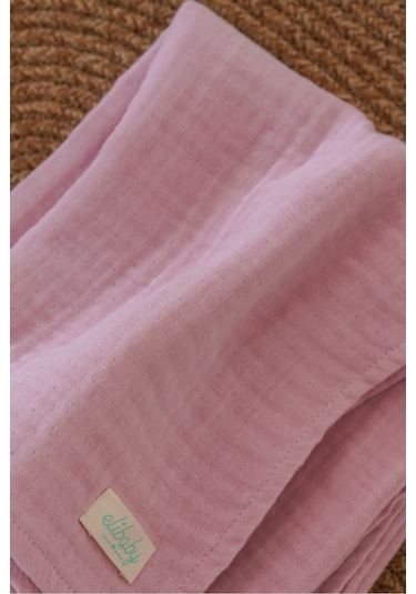 Organik Pamuk Ekstra Yumuşak 4 Katlı Müslin Battaniye Pudra Pembe 85x100 CM Pudra Pembe