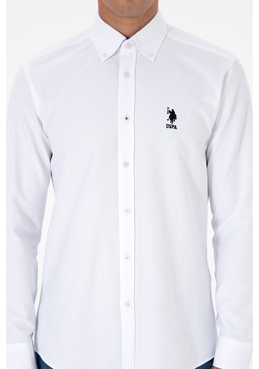 U.s. Polo Assn. Erkek Beyaz Gömlek Desenli 50317249-vr013 Beyaz