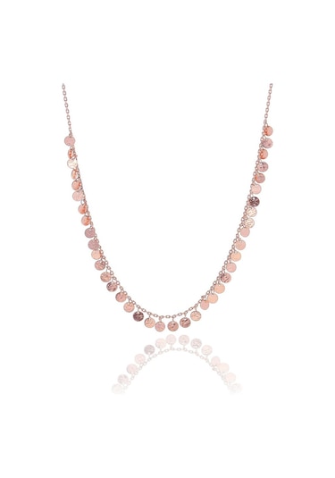 Gümüş Rose Dövme Modeli Pullu Kolye