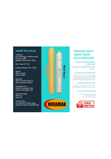 Miramak Manyetik Kireç Önleyici Daire Tipi ¾"İnç Mk37Gold