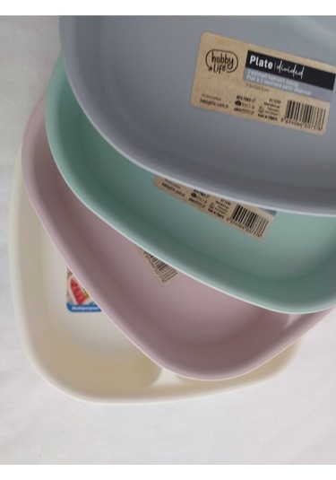 4 Adet Kahvaltı Tabağı 3 Bölmeli Tabak