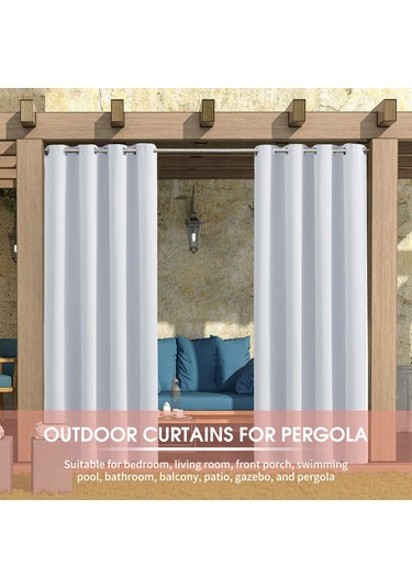 Wezone Su Geçirmez Opak Perde - 132x213cm - İç/dış Mekan Kullanımı İçin