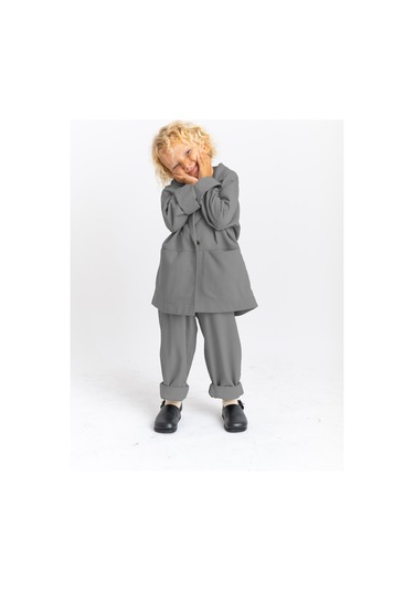 Oliventhekid Unisex Ceketli Takım Gri Gri