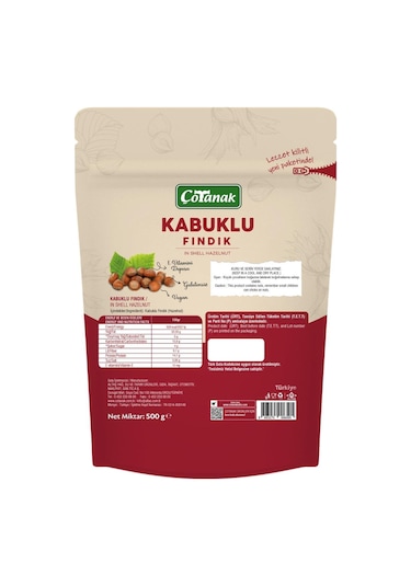 Çotanak Kabuklu Fındık  500 G