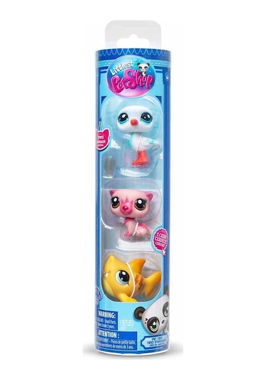Littlest Pet Shop Minişler 3 Lü Figür Seti S1 - Su Samuru Martı Köpekbalığı - 5 Cm