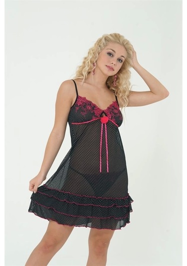 Tüllü Gecelik Takım 2194 Sarı