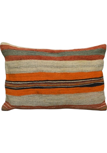 Zehra Abla Halı Yeni El Dokuma Dekoratif Kilim Kırlent Yastık Kılıfı 6677 Çok Renkli