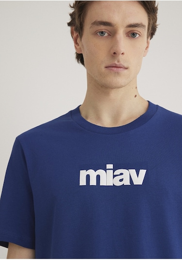 Mavi Miav Baskılı Tişört 067153-70722 Lacivert Mavi