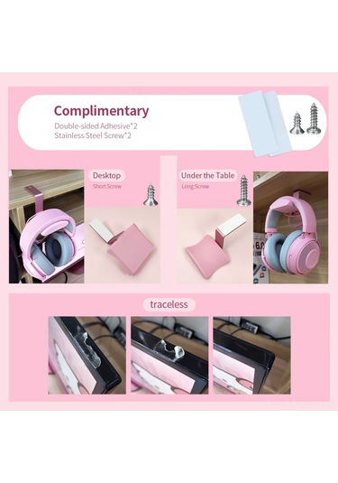 Reedark "z Şekilli Universal Kulaklık Askısı - Kolay Kurulum, Ekstra Tutuşlu, Metal Ve Silikon Tasarım"