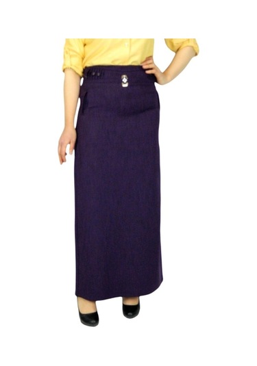 Kadın Mor Kumaş Uzun Etek Erm169-Mor-38 Mor