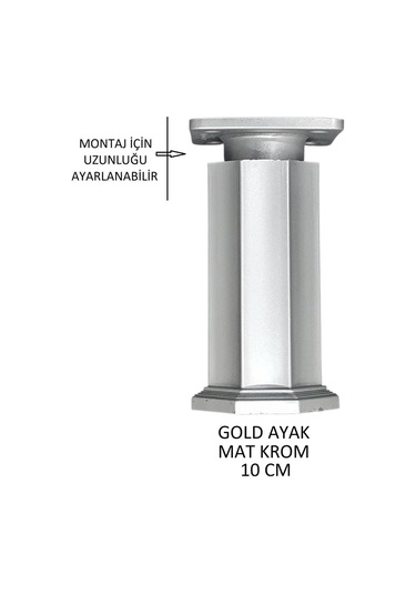 Gold Ayak 10cm Vidalar Dahil Mat Krom Mat Krom