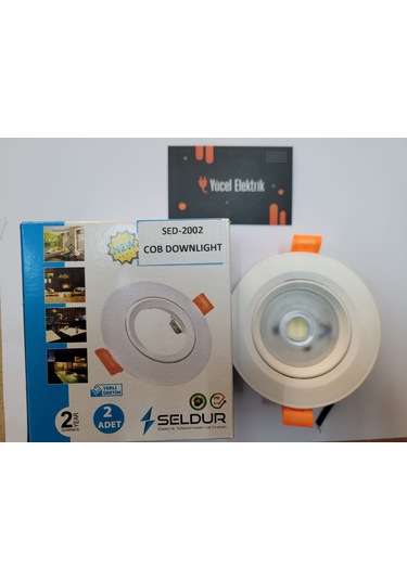 Seldur 5 Watt Cob Ledli Beyaz Kasa Beyaz Işık Spot 2 Li Paket