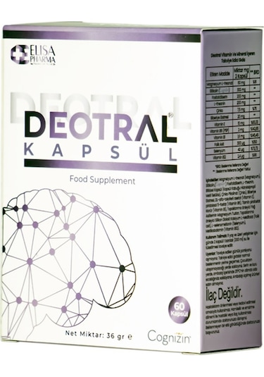 Deotral Sitikolin Fosfatidilserin Folik Asit B Vitamini İçeren Takviye Edici Gıda 60 Kapsül