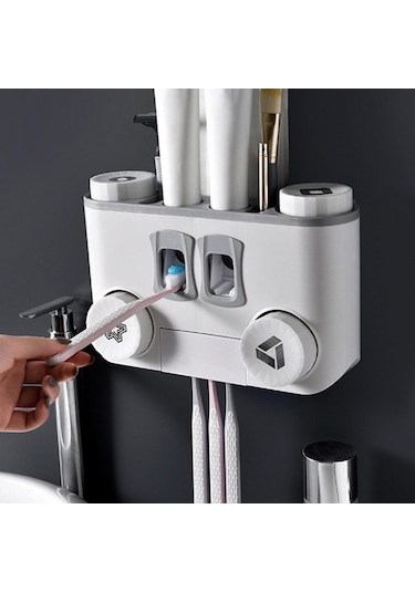 Suntek Tuvalet Banyo Ev Gri Için Diş Fırçası Dispenseri Ve Diğer