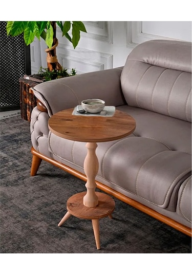 38 Çap Ahşap Torna Ayak Fiskos Yan Sehpa Çam Çiçeklik Standı