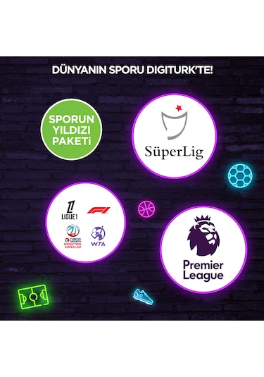 Digiturk Sporun Yıldızı Paketi 12 Aylık Uydu Kurulumlu