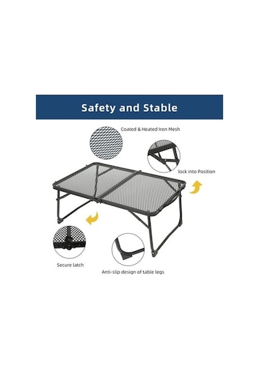 Bloomnest Pratik Renkli Piknik Panel Örgülü Masası Yüzeyi, Taşınabilir Kamp Masası, Katlanır Kanatlı, Hafif Çelik Barbekü Açık - Çok Renkli Çok Renkli