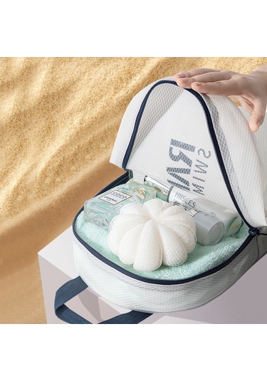 Reedark Büyük Kapasiteli, Islak-kuru Ayrılmış Seyahat Makyaj Çantası - Taşınabilir, Dayanıklı, İçindekilerini Düzenleyen Bej Büyük Boy Toptan Diğer