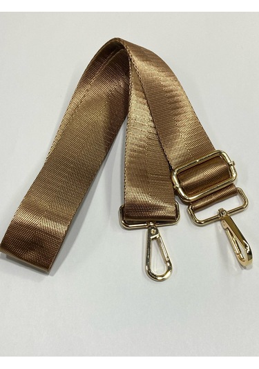 Çanta Sapı / Polyester Gold Detaylı Çanta Sapı - Sütlü Kahve Sütlü Kahve Açık Kahverengi