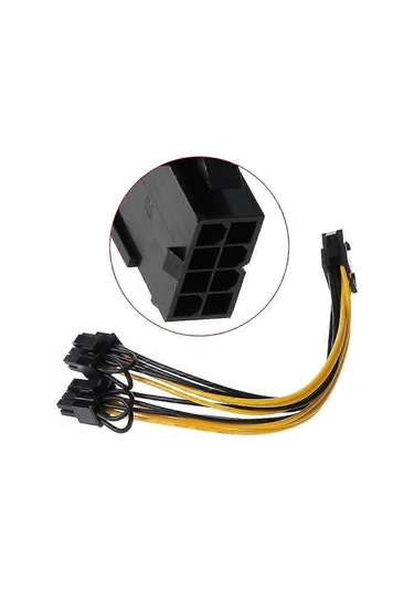 Monyee Pcı-e Güç Kablosu, Cpu 8 Pin'den Çift 8 Pin 6+2 Grafik Kart Adaptörü, 25 Cm Uzunlukta, 18awg Teli