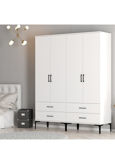 Variant Kumsal 4 Kapılı Tt Gardrop - Beyaz / Beyaz