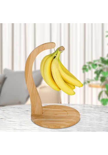 Suntek Muz Tutucu Standı Çok Fonksiyonlu Taşınabilir Ev Için Ahşap Rengi