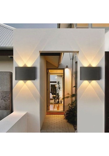 4 Watt Amber Işık Ledli Dekoratif Işık Süzmeli İç Ve Dış Mekan Aplik, Modern Armatür, Şık Armatür Siyah