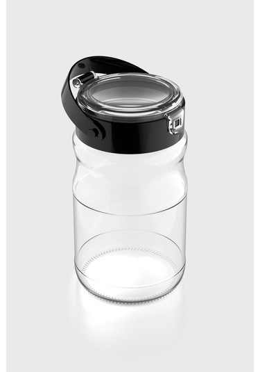 Renga Mono 1700 Ml Siyah Kapaklı Cam Kavanoz 131072 Siyah