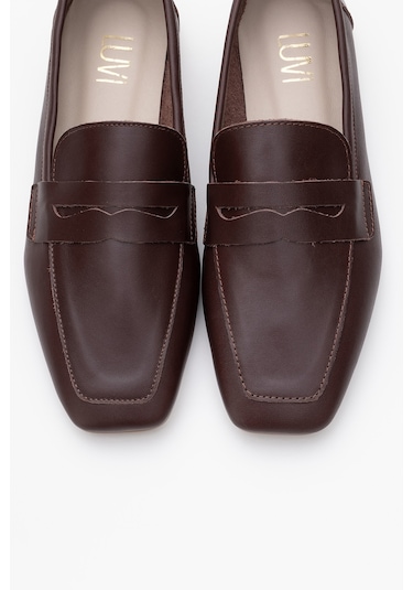 Luvishoes Luvi Shoes Morne Kahverengi Cilt Hakiki Deri Kadın Loafer Ayakkabı Kahverengi Deri