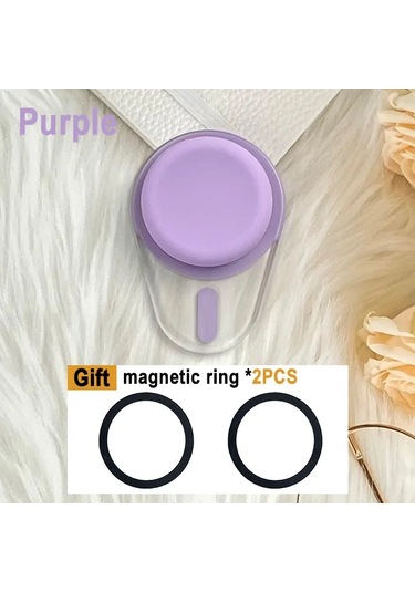 Goldenqian Grippopso Manyetik Cep Telefonu Kavrama Tok Griptok Iphone 16 15 14 13 12 Serisi Manyetik Telefon Soketi Cep Telefon Tutucu Purple Purple