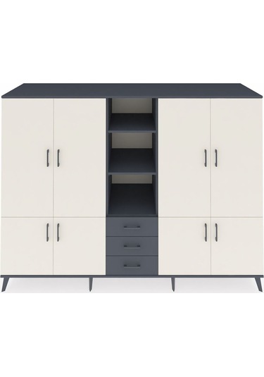 Kronos Dolap 11 Raflı 3 Çekmeceli 8 Kapaklı 220x59x163 Antrasit-a Antrasit-aytaşı/antrasit Kronos Dolap 11 Raflı 3 Çekmeceli 8 Kapaklı 220x59x163 Antrasit-a Antrasit-aytaşı/antrasit