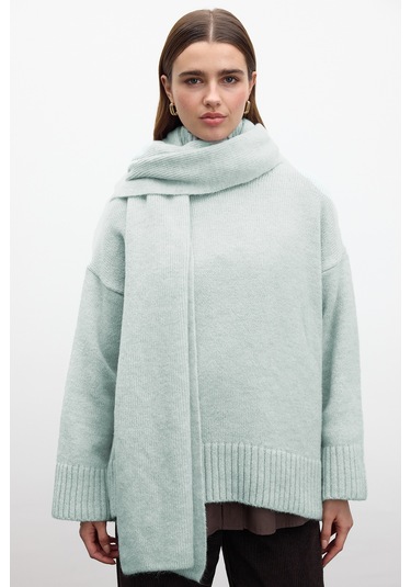 Yumuşak Atkı Mavi Mavi