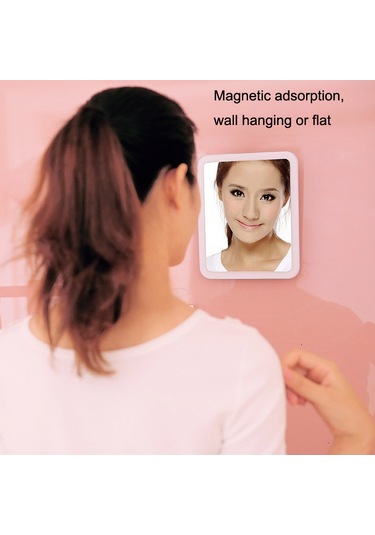 Sones Flydee Fd008-1 Taşınabilir Led Makyaj Aynası Braketli Duvara Asılı Dikey Çift Amaçlı Makyaj Aynası Pembe