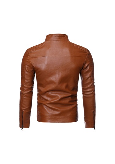 Slim Fit Kalın Erkek Günlük Ceket Motosiklet Kışlık Ceket Siyah