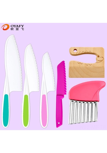 Mufunye Çocuklar İçin 6 Parçalı Plastik Meyve Bıçak Seti - Güvenli Ve Eğitici Kesme Oyunları Siyah & Beyaz Beyaz - Siyah