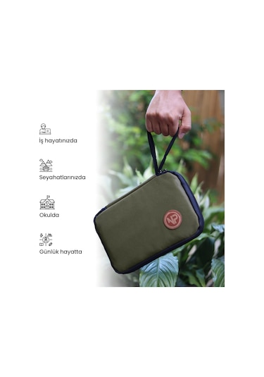 Npo Array Kablo Makyaj ve Aksesuar Organizer Çantası Yeşil