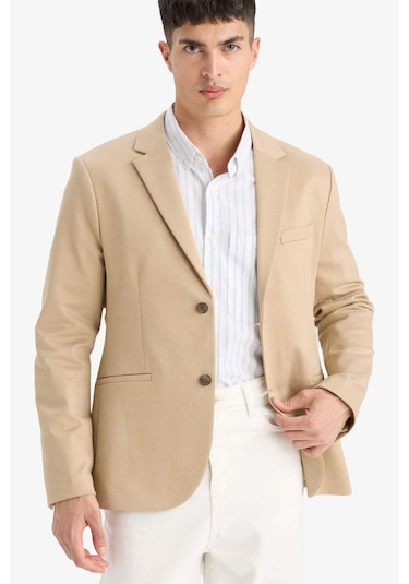 DeFacto Slim Fit Dar Kesim Astarlı Blazer Ceket W9254AZ25SPBG193 DeFacto Slim Fit Dar Kesim Astarlı Blazer Ceket W9254AZ25SPBG193