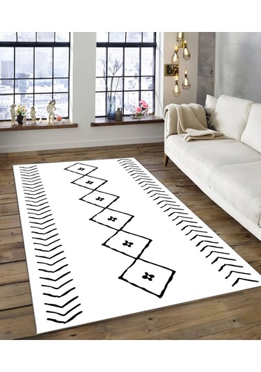 Dijidekor Işıltı Koleksiyonu Model198 Süngerli Dijital Baskılı Saçaksız Mutfak Halısı Yolluk