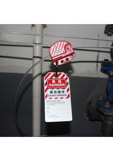 Geeroyoo Stok Durumu Güvenlik Kablosu Kilit - 4mm Paslanmaz Çelik, 4 Anahtar Delikli, Etiketli, Kimyasal-elektrik Endüstrisi İçin 1.8m Uzunluk