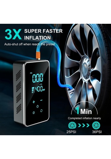 Xuweiwei Siyah Arabalar Bisikletler Basketbol Toplari Icin Tasinabilir Kablosuz Elektrikli Lastik Pompasi