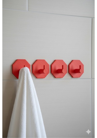 4 Lü Askılık Havlu Askısı, Bornoz Askısı, Kapı Arkası, Duvara Monte, Dayanıklı Malzeme, Turuncu 17 Turuncu