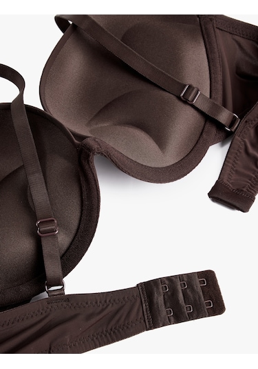 Koton Rahat Kalıp Destekli Ekstra Dolgulu Sütyen Kahverengi 6wlk10007mk Kahve