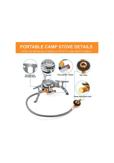 Dofolink Taşınabilir Mini Kamp Gaz Sobası - Hafif Çelik Malzeme - Outdoor Hayatta Kalma Aleti Gümüş