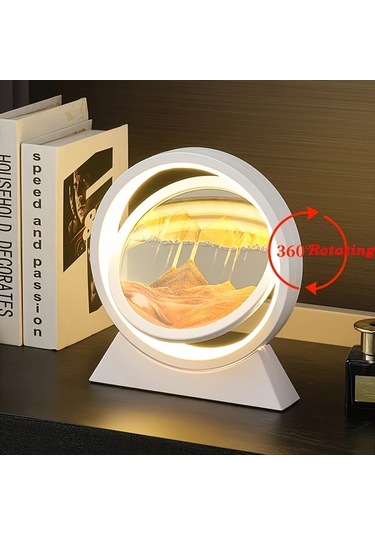 Honeybeeshop Usb Çalışmalı Yeşil 3d Kum Sanatı Gece Lambası Led Işık Oturma Odası Ofis Dekoru Yeşil