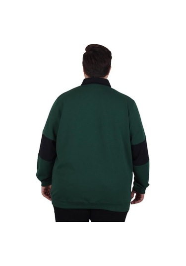 Starbattal Büyük Beden Polo Yaka Fermuarlı Sweat Double Face 25709 Neftı Neftı