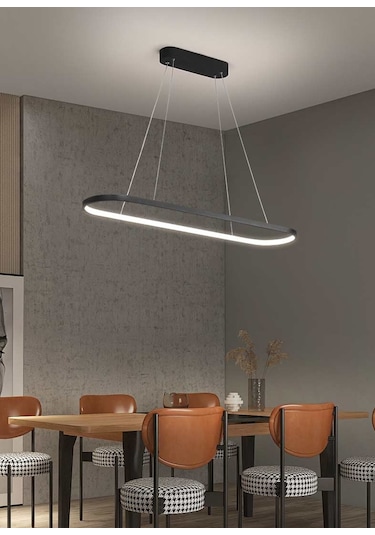 Elips 3 Renk Işık 90 CM Antrasit Gövde Sarkıt Avize