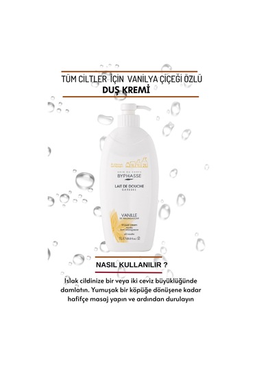 Byphasse Caresse Vanilya Çiçeği Özlü Duş Kremi 1 L