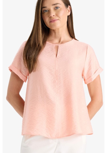 Defacto Regular Fit Yuvarlak Yaka Kısa Kollu Bluz C8831ax25smpn339 Pembe