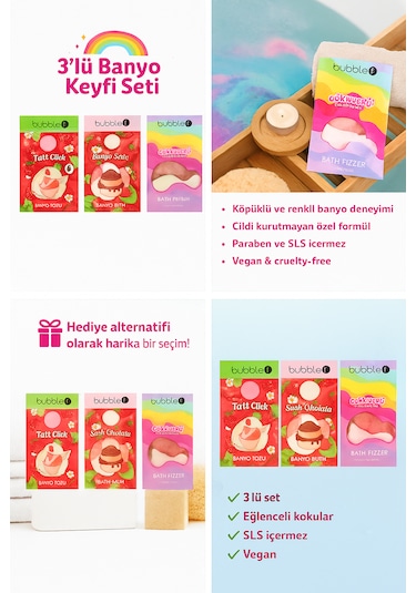 Bubble T Noveltea Sıcak Banyo Sütü Ve Gökkuşağı Banyo Tozu Seti